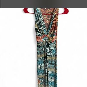vibrant, paisley and animal-print sleeveless dress by casting. like new. Size 2